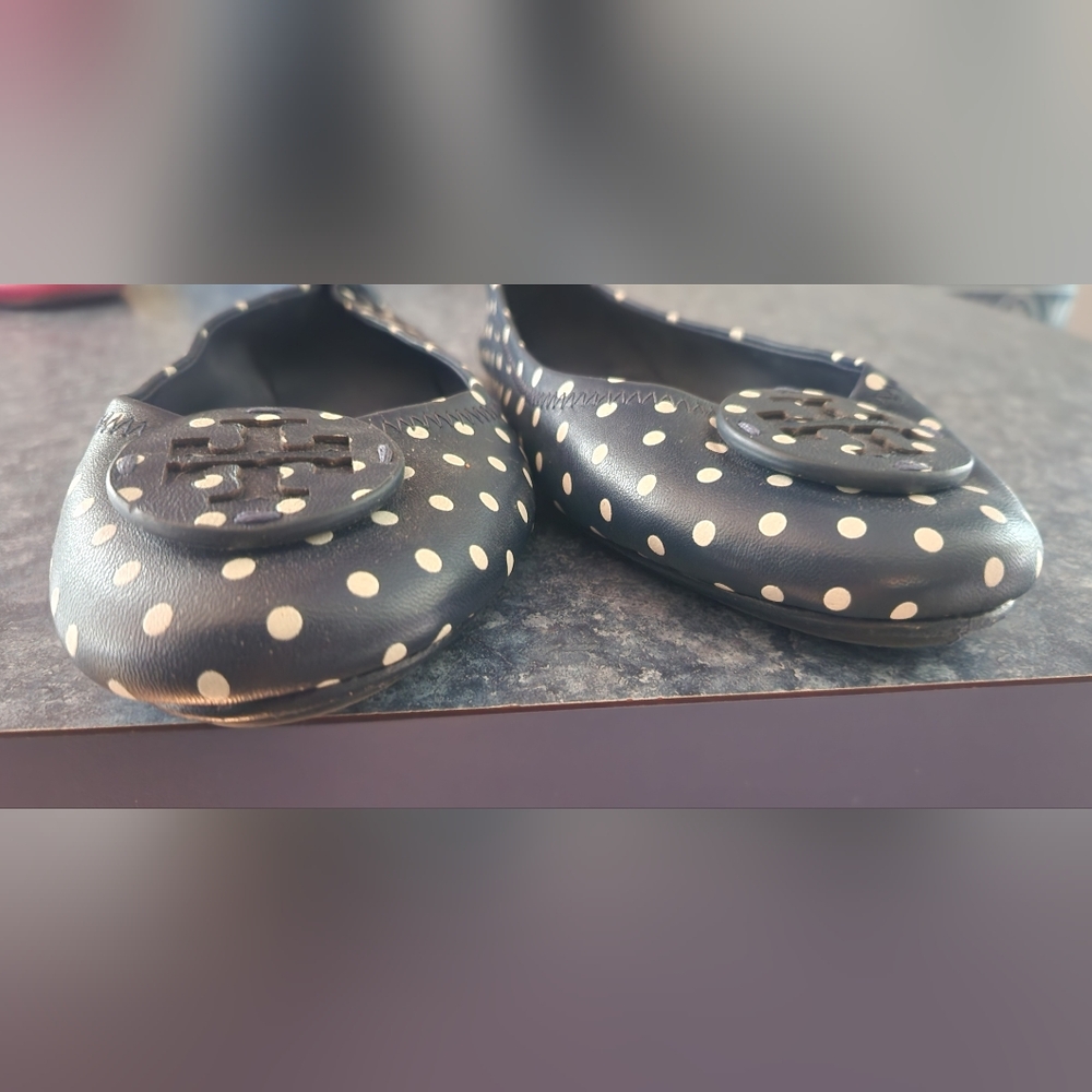 COPY - Tory Burch Navy Polka Dot Flats - Picture 7 of 7